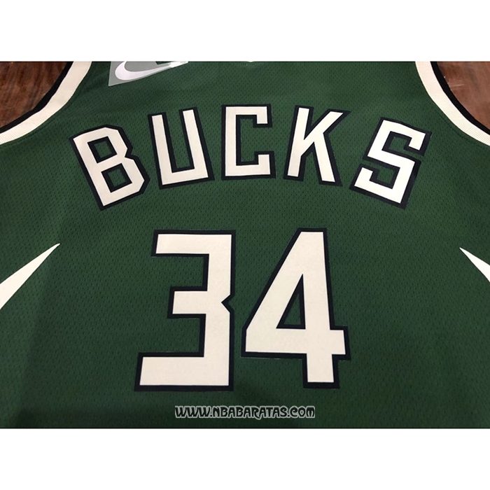 Camiseta Milwaukee Bucks Giannis Antetokounmpo #34 Earned 2020-21 Verde